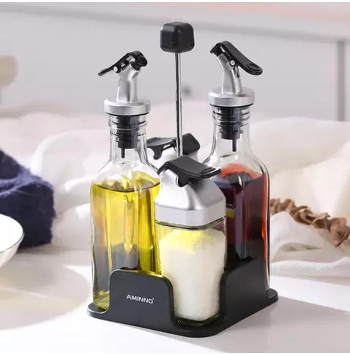 5piece oil, vinegar, salt and pepper shakers