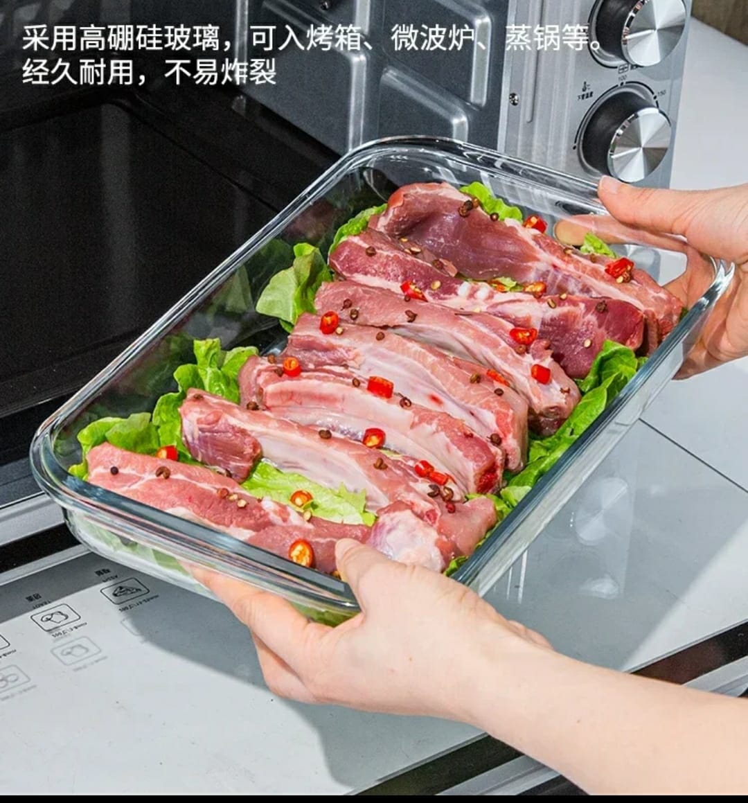 3pcs baking and microwavable glass casseroles