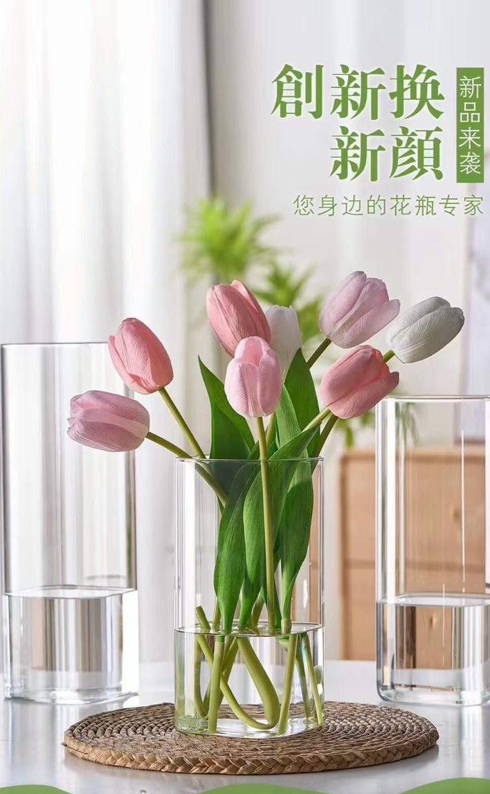 Modern creative clear glass vase (1 pc)