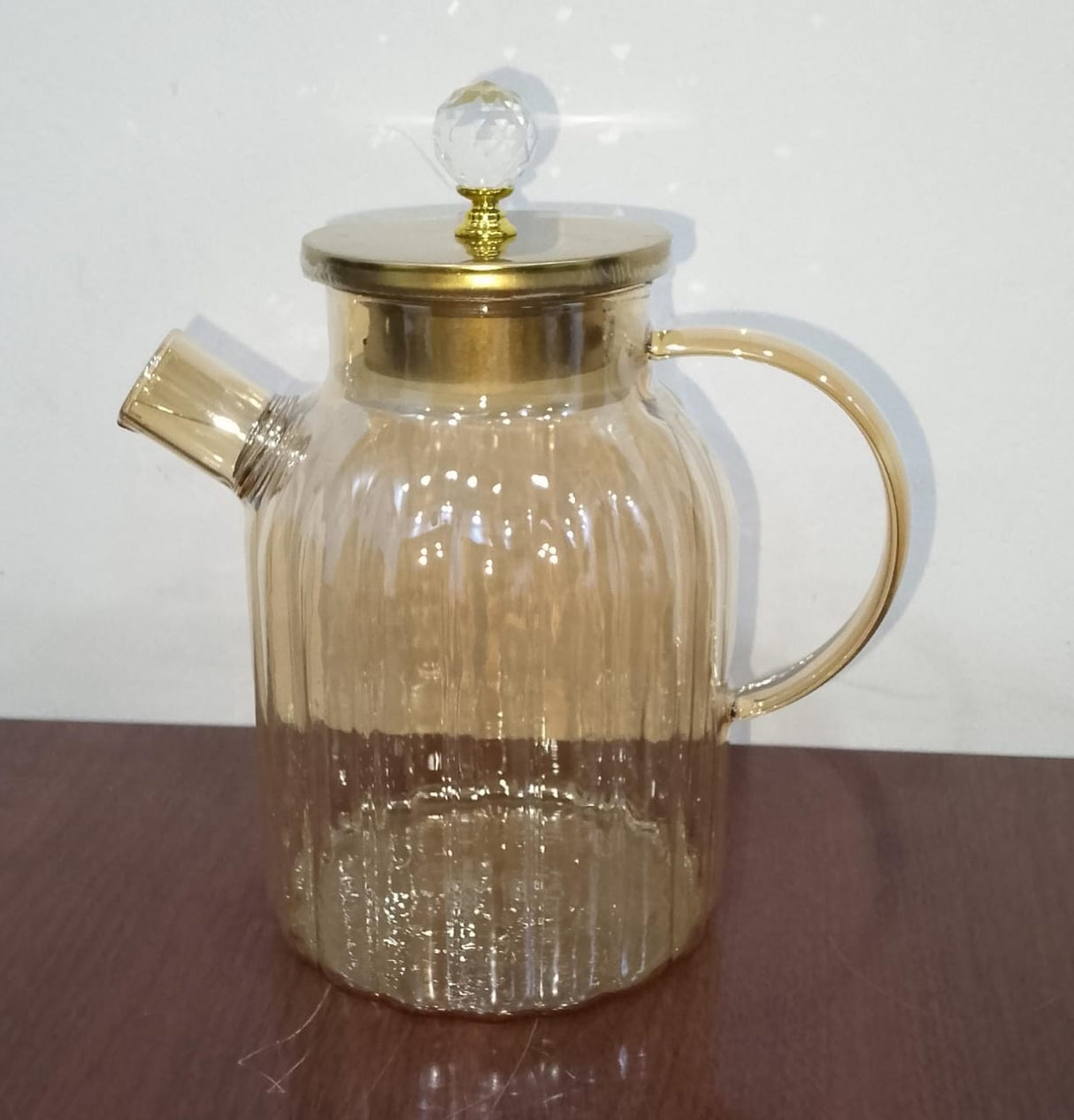 Chapin 1800ml golden glass pitcher tea pot with a spring sieve