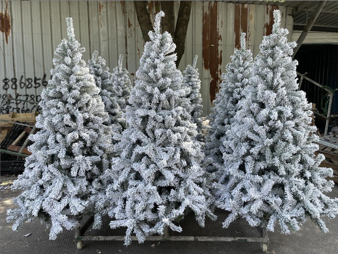 Snow flocked Christmas tree