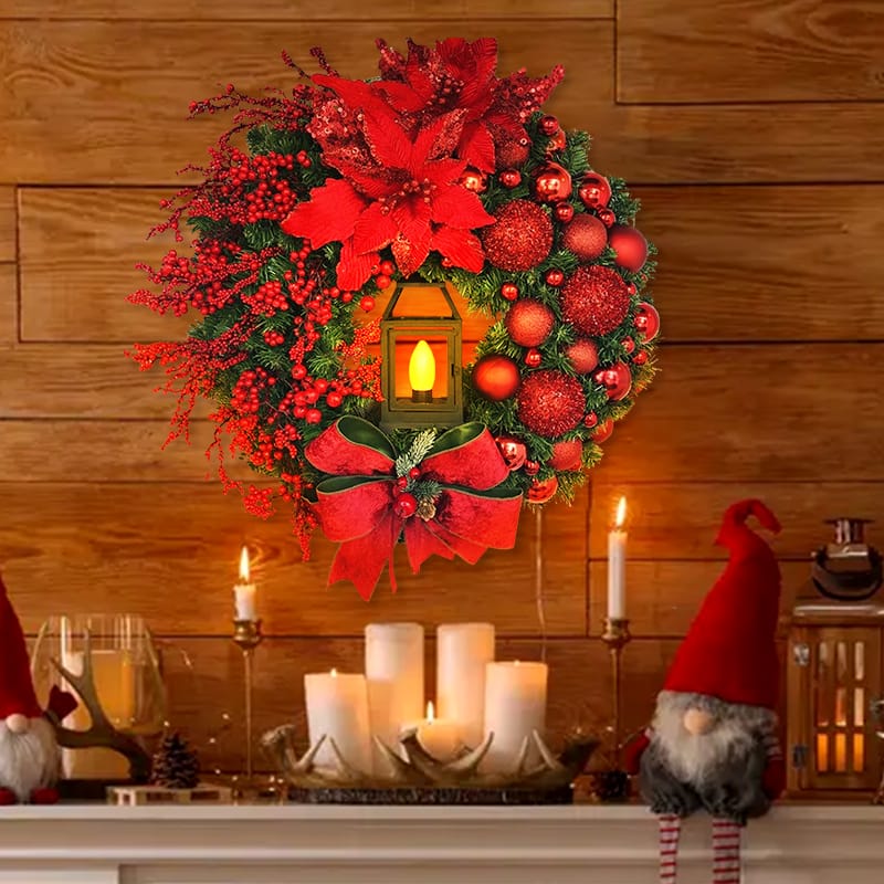 Christmas Wreath With Lamp