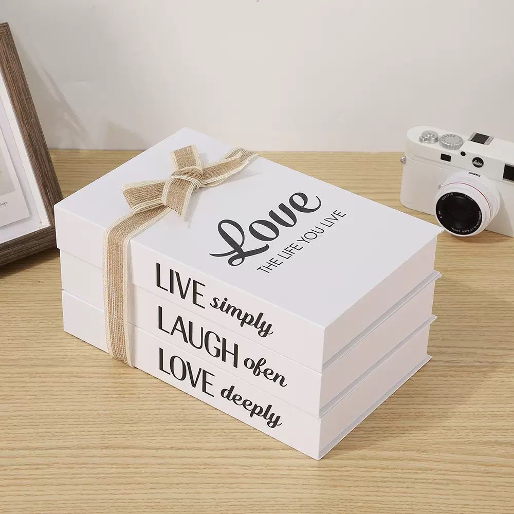 3pc Decorative Books Set with Rope – Modern Home Decor Accent