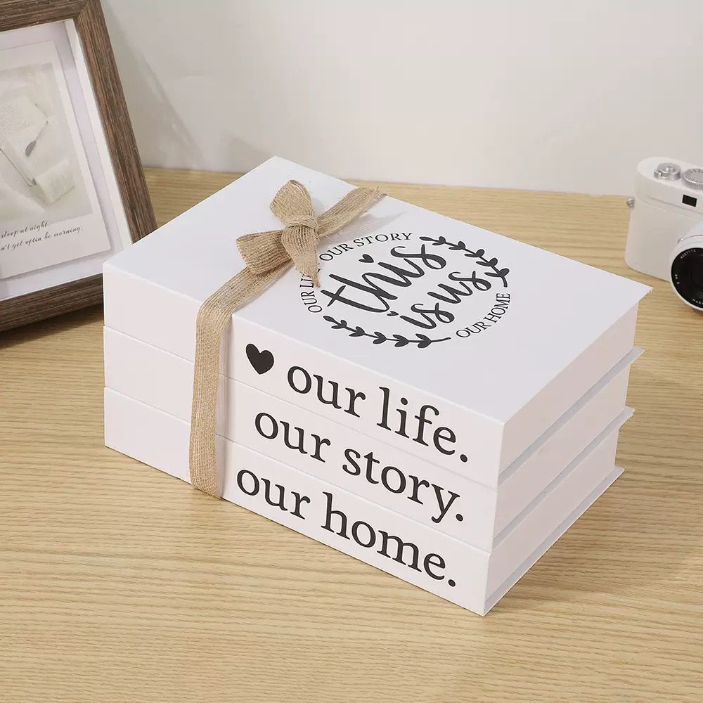 3pc Decorative Books Set with Rope – Modern Home Decor Accent