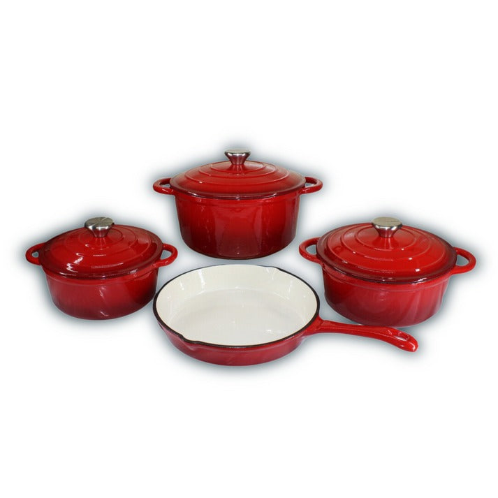 7 PCS Enamel Cast Iron Cooking Pots Set  Non-Toxic, Oven-Safe Pots for Kenyan Kitchens