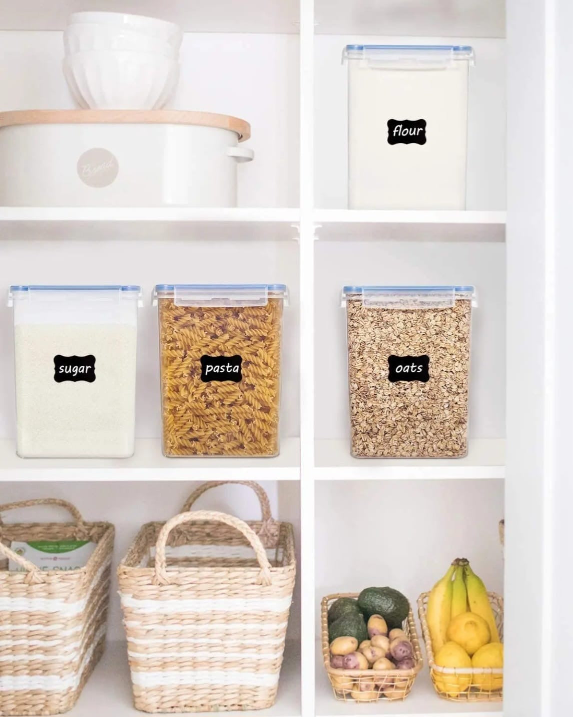 4pc Large Airtight Storage Canister Set 5.2L – Clip-Lock Pantry Containers with Chalkboard Labels Kenya