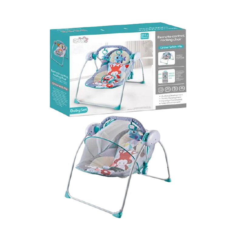 Remote controlled baby swing