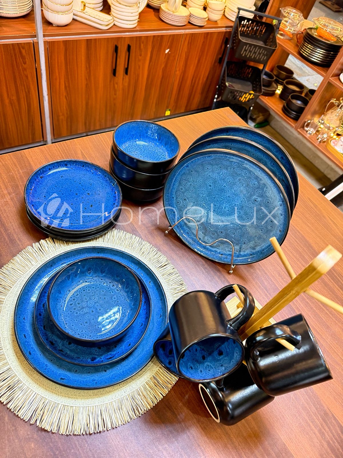 16pcs Japanese Ceramic Dinner Set – Plates, Bowls & Cups