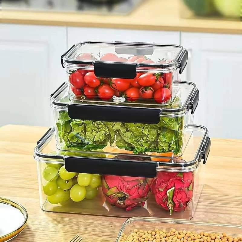 Multigrain Airtight Pantry Boxes Clear Food Storage Containers for Kitchen