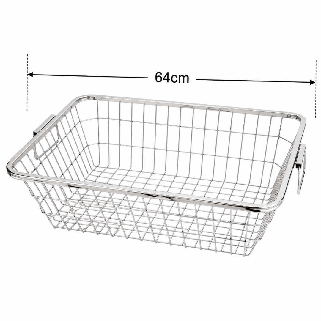 Divine Touch Stainless Steel Kitchen Square Basket - 59cm & 64cm