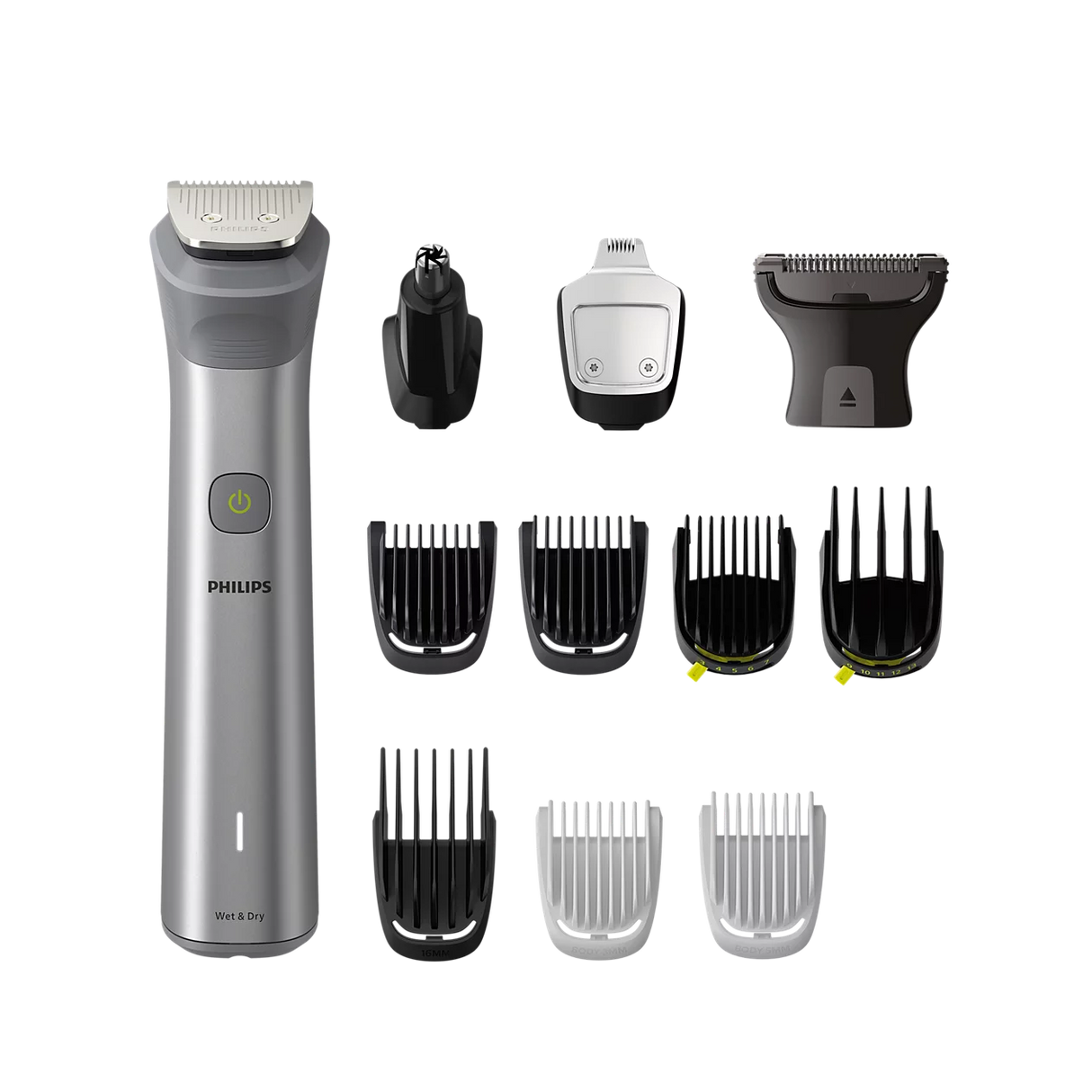 Philips 5000 Series Multi Grooming Set 10-in-1 - Face Head & Body, BeardSense Technology, Self-Sharpening Steel Blades
