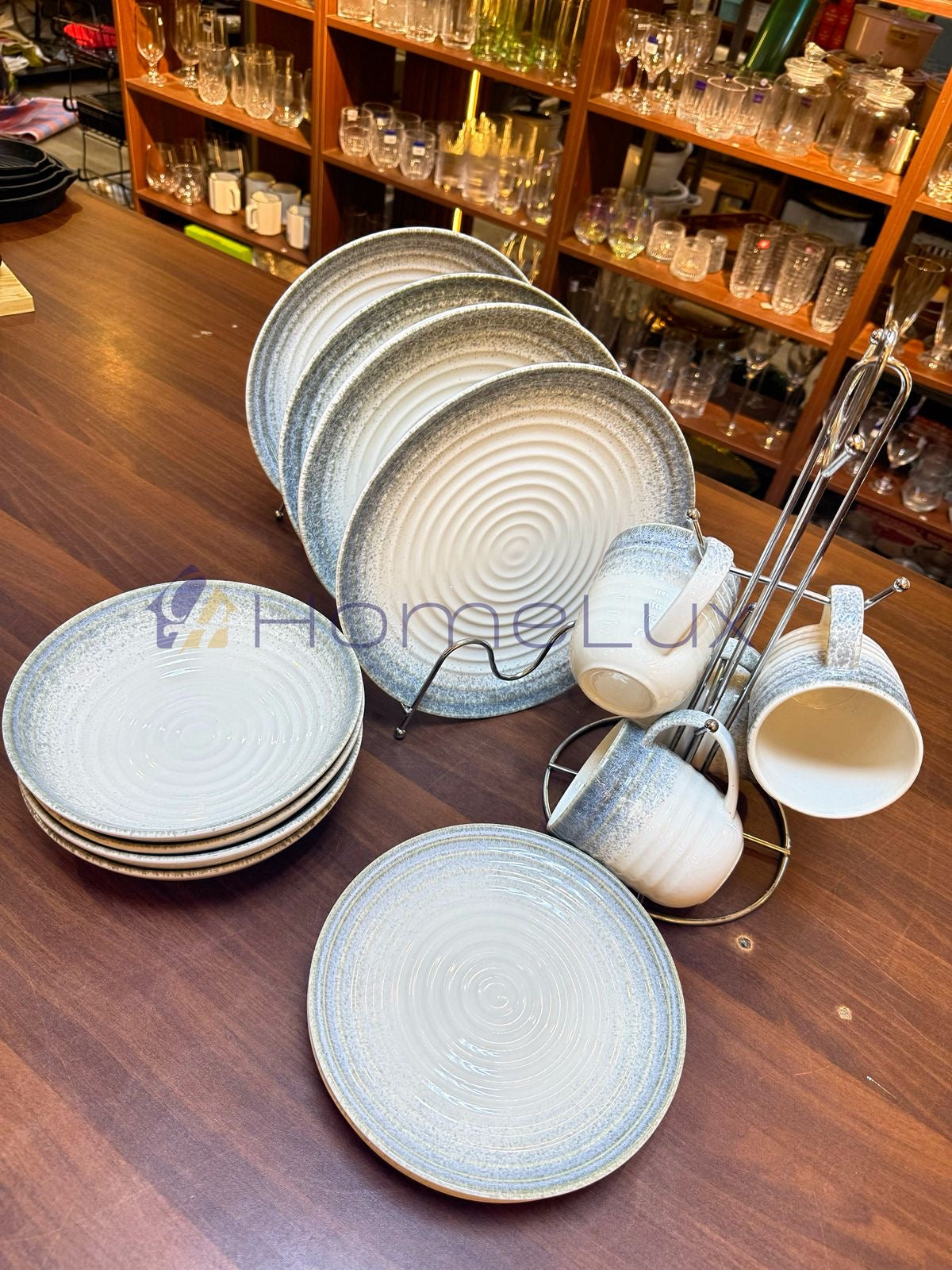 16pcs / 24pcs Ceramic Dinner Set ā Plates, Bowls & Cups