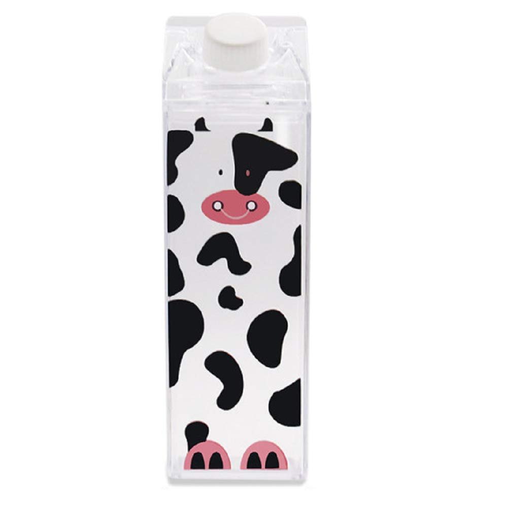 500ml Milk Carton Shaped Water Bottle & Fridge Organiser – Leakproof Square Plastic Bottle for Gym, Fitness, Camping & Sports
