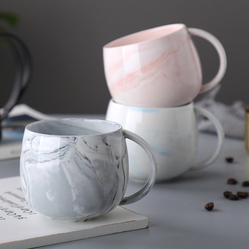 Marble Ceramic Coffee & Tea Cup Set of 6 – Elegant Home & Office Mug Set