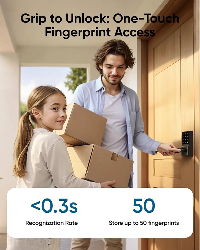 Eufy Security Smart Lever Lock C33 – Fingerprint, WiFi App Control, Easy 15-Min Install, No Drilling