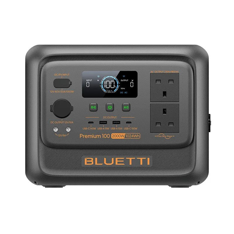 BLUETTI Premium 100 V2 Portable Power Station 1024Wh 2000W โ TurboBoost, LiFePO4, Solar & UPS Backup