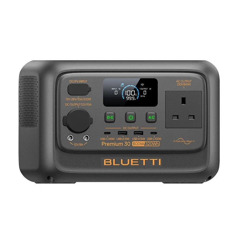 BLUETTI Premium 30 V2 Portable Power Station 320Wh 600W โ LiFePO4, UPS, 140W USB-C, 4.3kg Lightweight