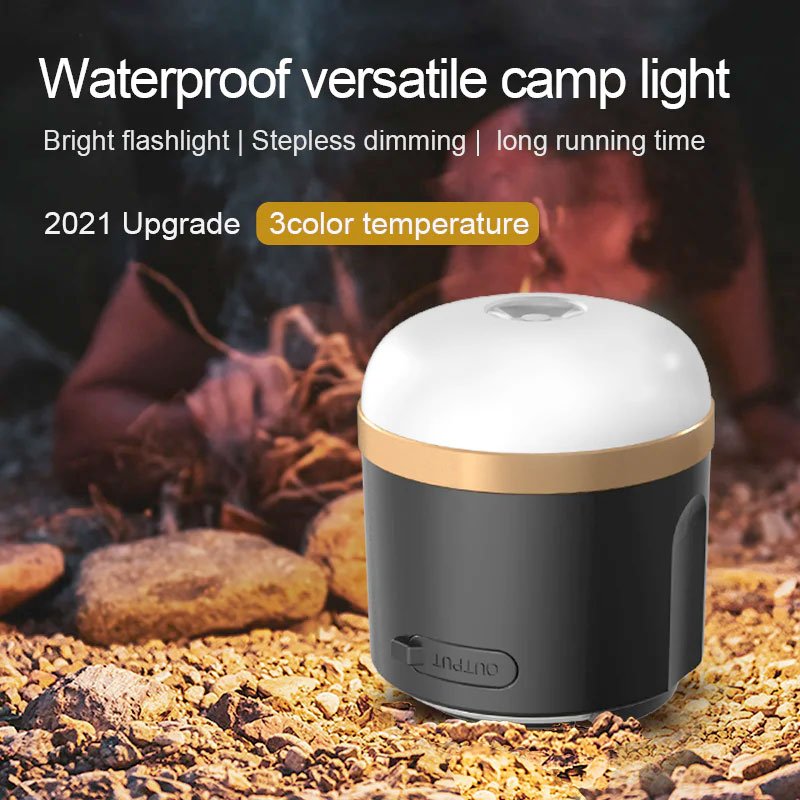 EcoFlow Camping Light – 360° Stepless Dimming, 4 Modes, SOS, Solar Compatible, Power Bank & Weatherproof