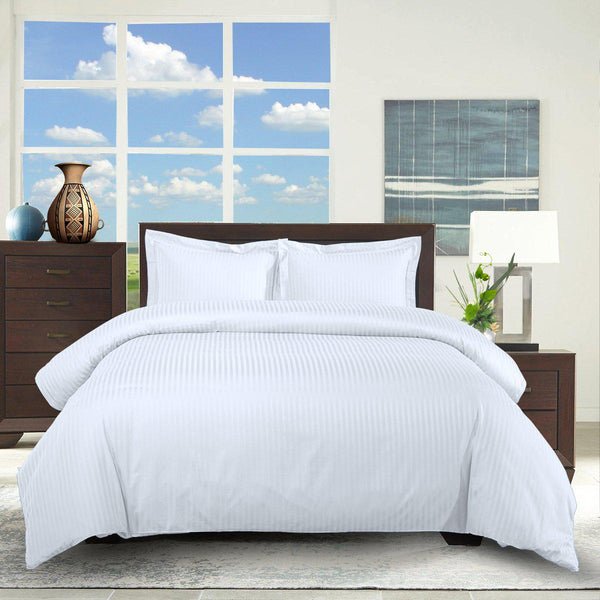 100% Cotton Duvet & Quilt Cover Set – Striped, Available in 220x240cm & 220x260cm