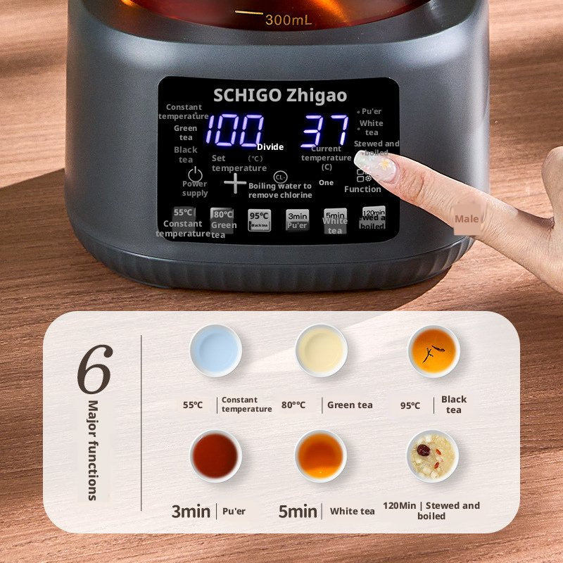 Multifunctional 600W Electric Tea Maker & Infuser Kenya | 1.3L Thickened Glass Tea Kettle, 316 Stainless Steel, 72-Hour Constant Temperature, Auto Shut-Off, Class A Electric Tea Pot Kenya