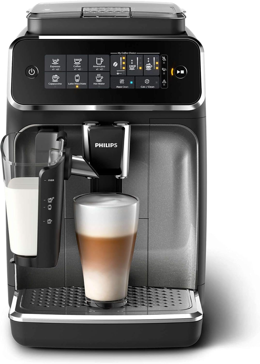 Philips 3200 Series Fully Automatic Espresso Machine | LatteGo, SilentBrew, AquaClean & Touch Display