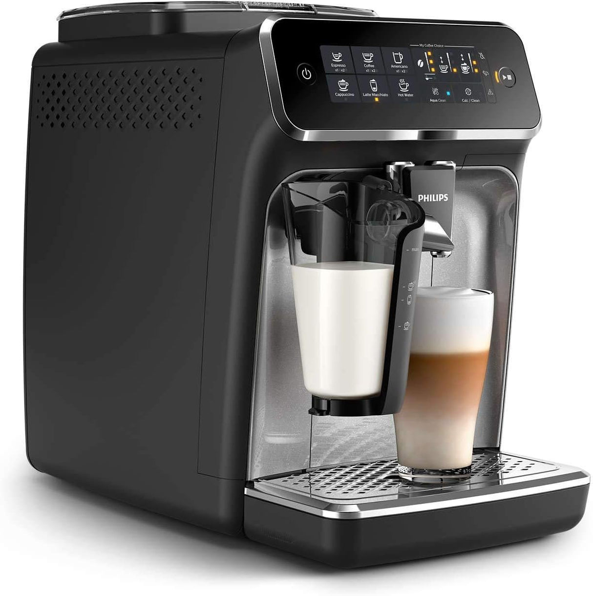 Philips 3200 Series Fully Automatic Espresso Machine | LatteGo, SilentBrew, AquaClean & Touch Display