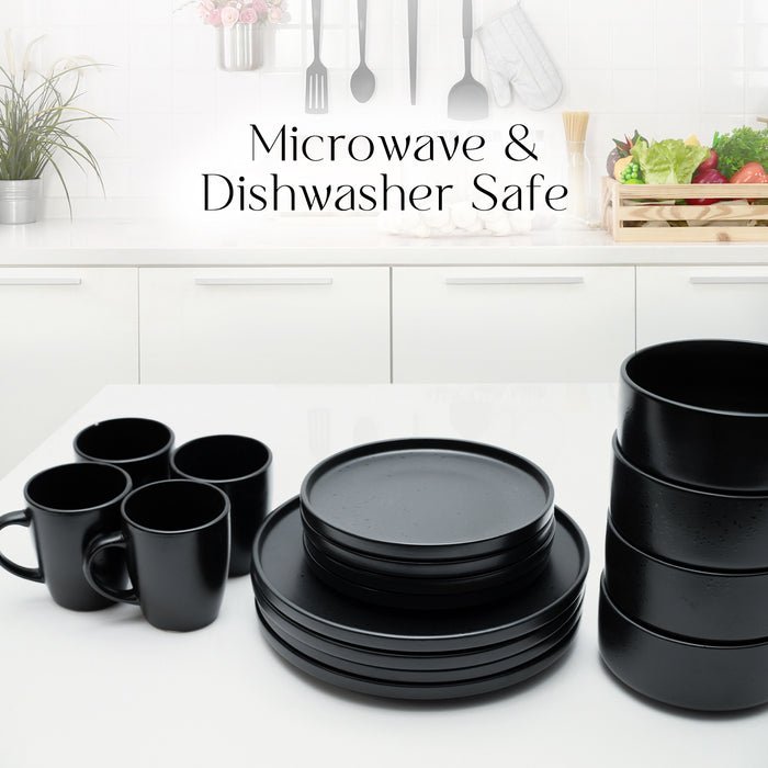 24pcs Black European Porcelain Dinner Set - Elevate Your Nairobi Home