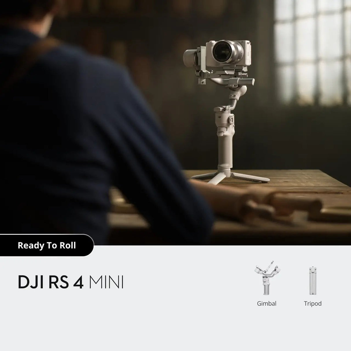 DJI RS 4 Mini Gimbal Stabiliser โ 2kg Payload, 3-Axis Camera Stabiliser for Mirrorless, Vertical Shooting