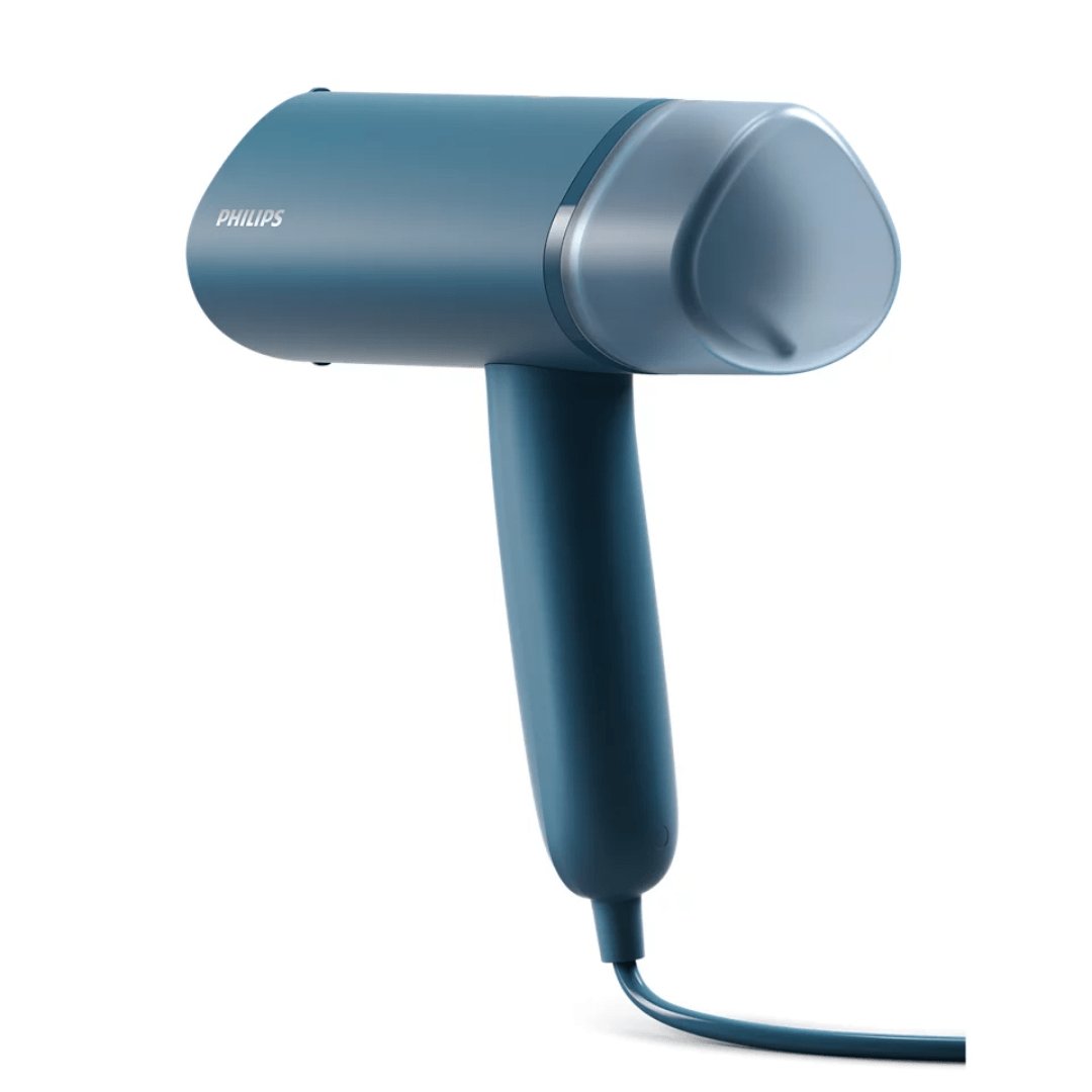 Philips 3000 Series Handheld Garment Steamer 1000W Metal Steamplate - 120ml Detachable Tank, Foldable, Pouch Included