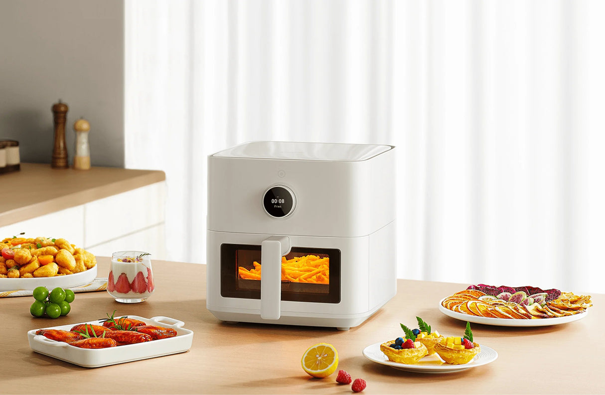 Xiaomi Smart Air Fryer 5.5L White Kenya | Digital Oil-Free Air Fryer, Healthy Cooking Kitchen Appliance, App-Controlled Mi Home Air Fryer, Family Size Xiaomi Air Fryer Kenya