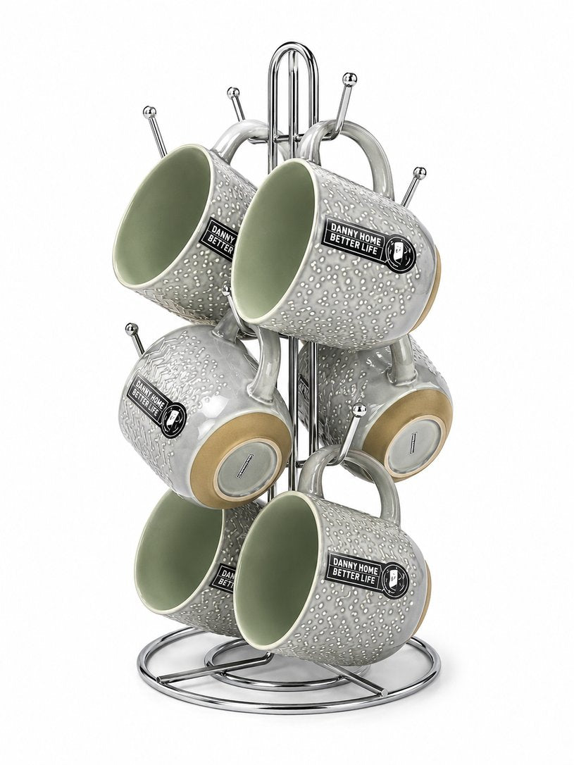 Danny Home 6-piece porcelain mug set, full range view