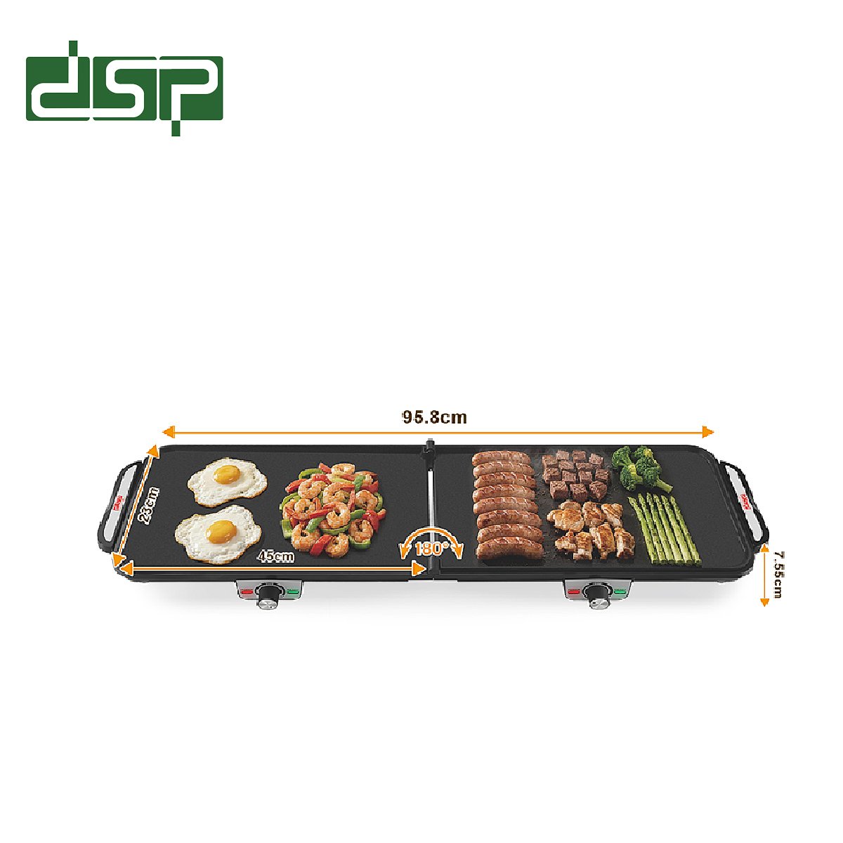 DSP Electric BBQ Grill 84cm – Foldable Dual-Zone Griddle with Non-Stick Removable Plate | Indoor Grill Kenya