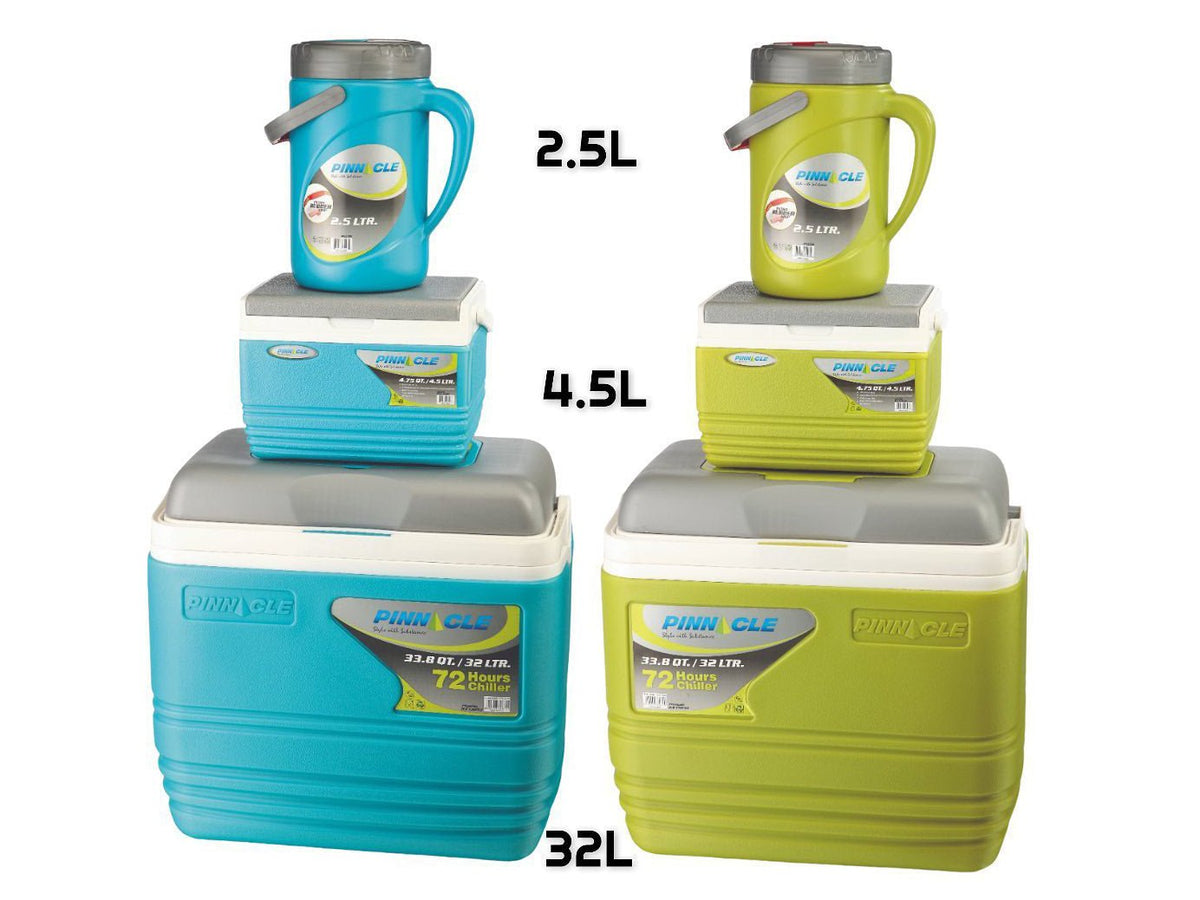 Pinnacle 3-in-1 Cooler Box Set | 25L Cooler Box, 4.5L Cooler Box and 2.5L Insulated Jug