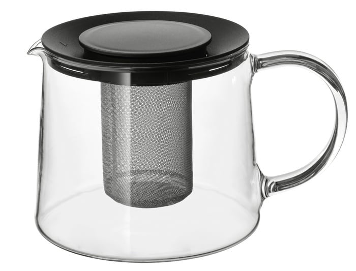 Danny Home Glass Teapot 1.5L with Stainless Steel Sieve | Heat Resistant Borosilicate Tea Pot with Infuser