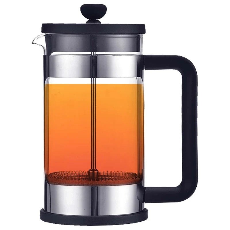 Danny Home French Press Coffee Maker, Glass Tea and Coffee Plunger | Borosilicate Glass Cafetiere with Stainless Steel Filter, No Paper Filters
