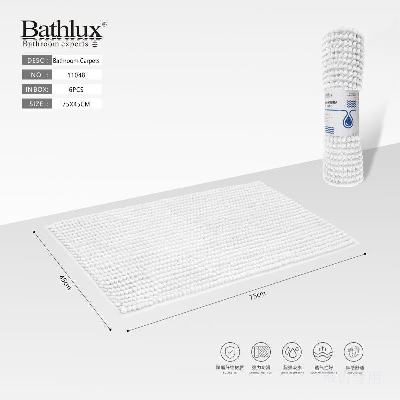 Bathlux chenille bath mat 75x45cm in white