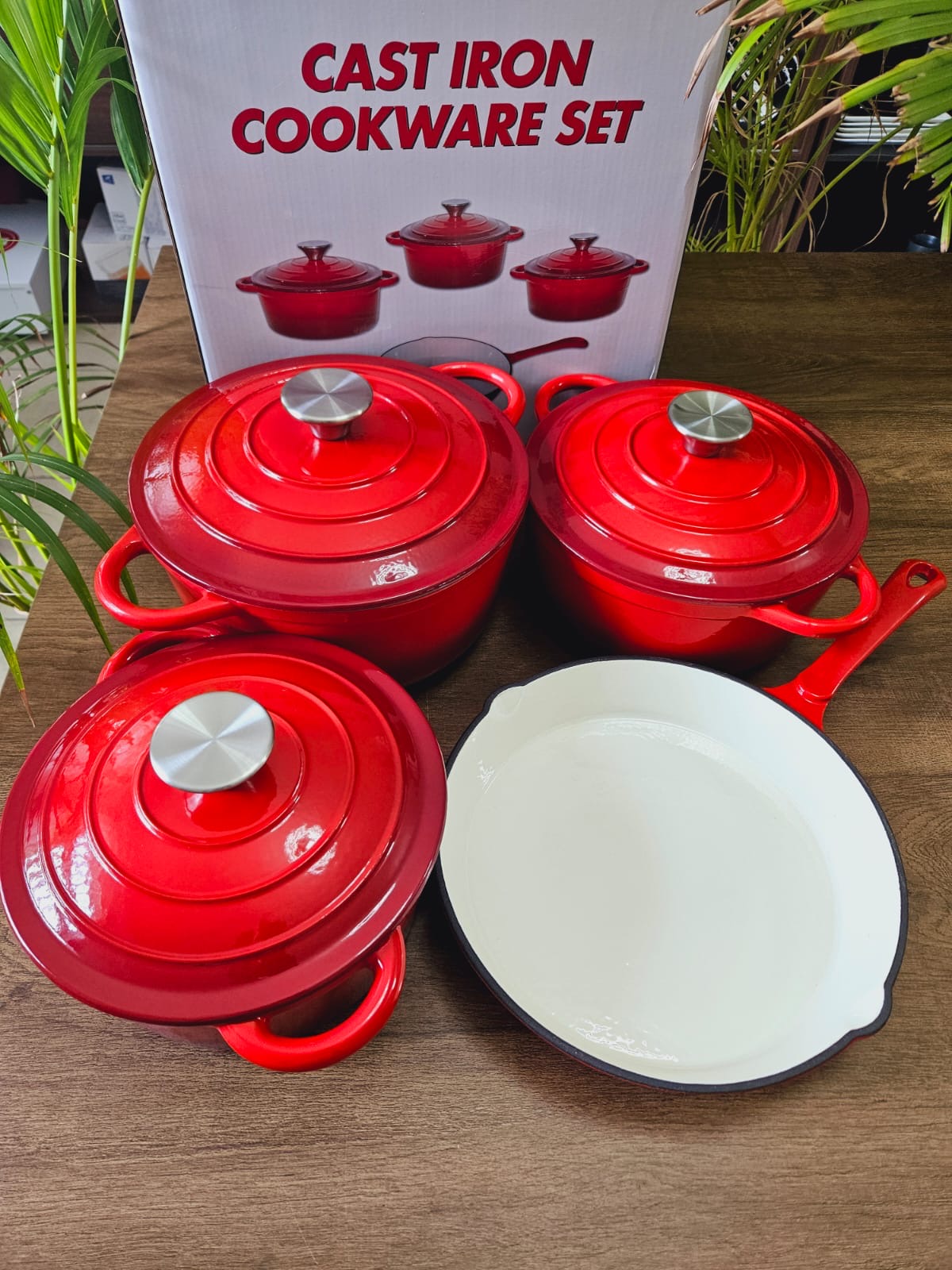7 PCS Enamel Cast Iron Cooking Pots Set  Non-Toxic, Oven-Safe Pots for Kenyan Kitchens