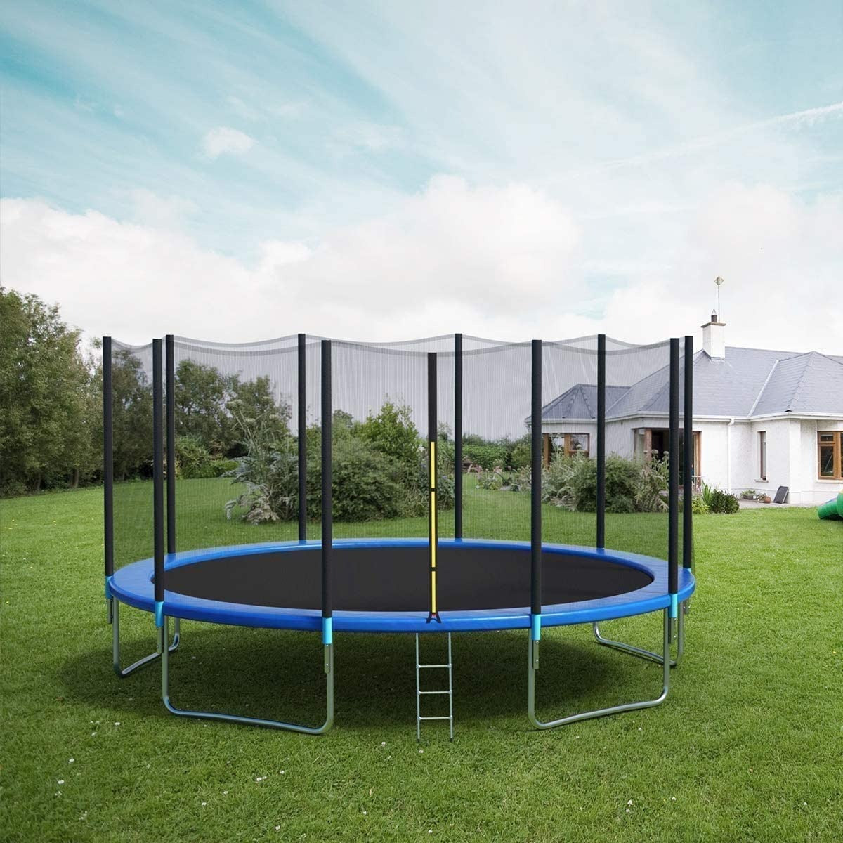 10 Feet Trampoline with Enclosure Net and Safety Pad for Kids and Adults Outdoor Jumping Mat