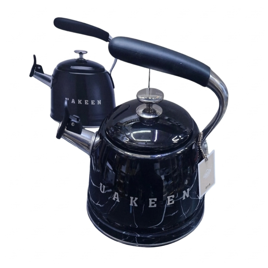 UAKEEN Germany Retro Whistling Kettle 3.5L with Silicone Handle – Stainless Steel, Induction Compatible