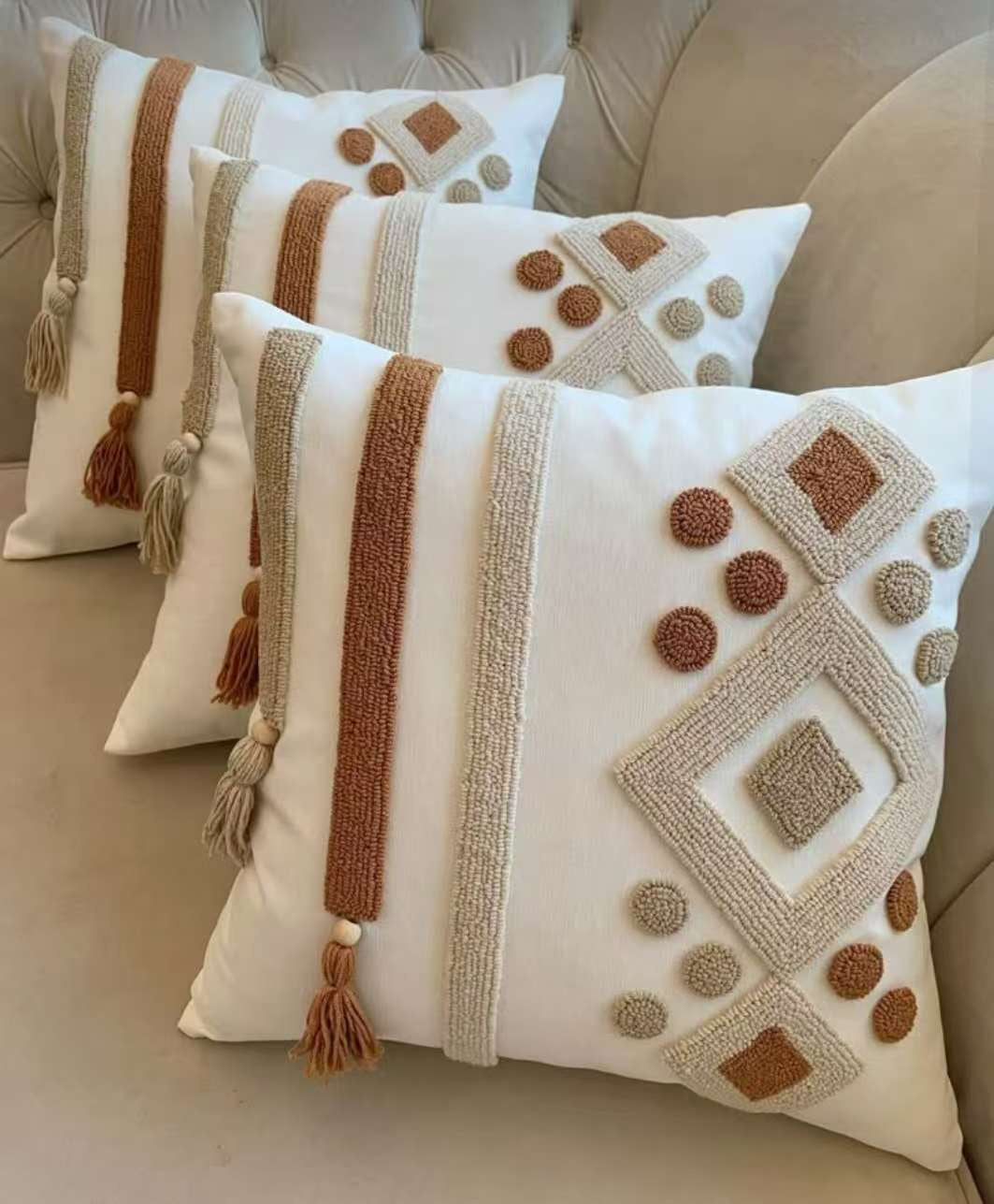 Boho Nordic Woven Pillowcases 45x45cm | Decorative Cushion Covers Kenya