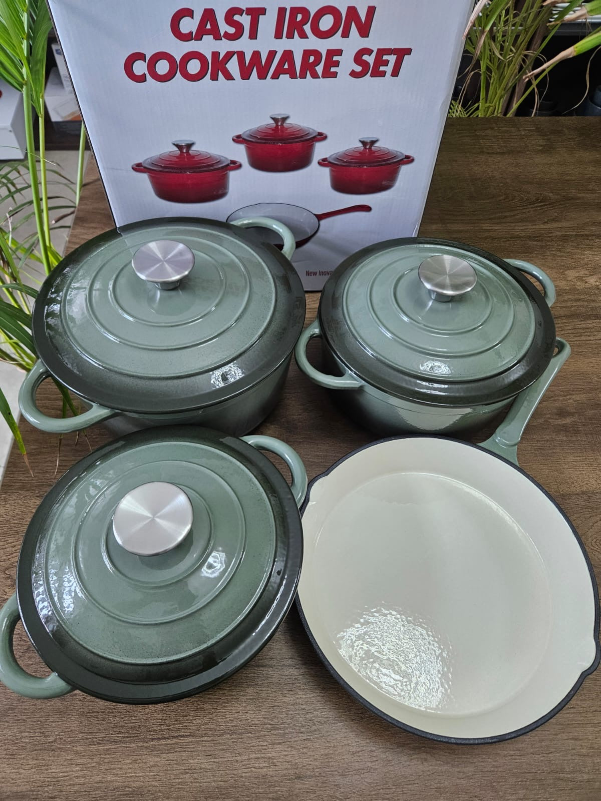 7 PCS Enamel Cast Iron Cooking Pots Set  Non-Toxic, Oven-Safe Pots for Kenyan Kitchens