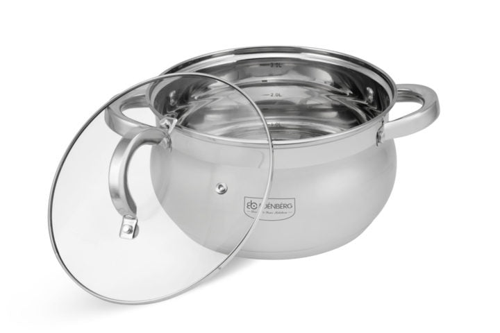 Edenberg 6-Piece Stainless Steel Cookware Set | Pots with Glass Lids Kenya
