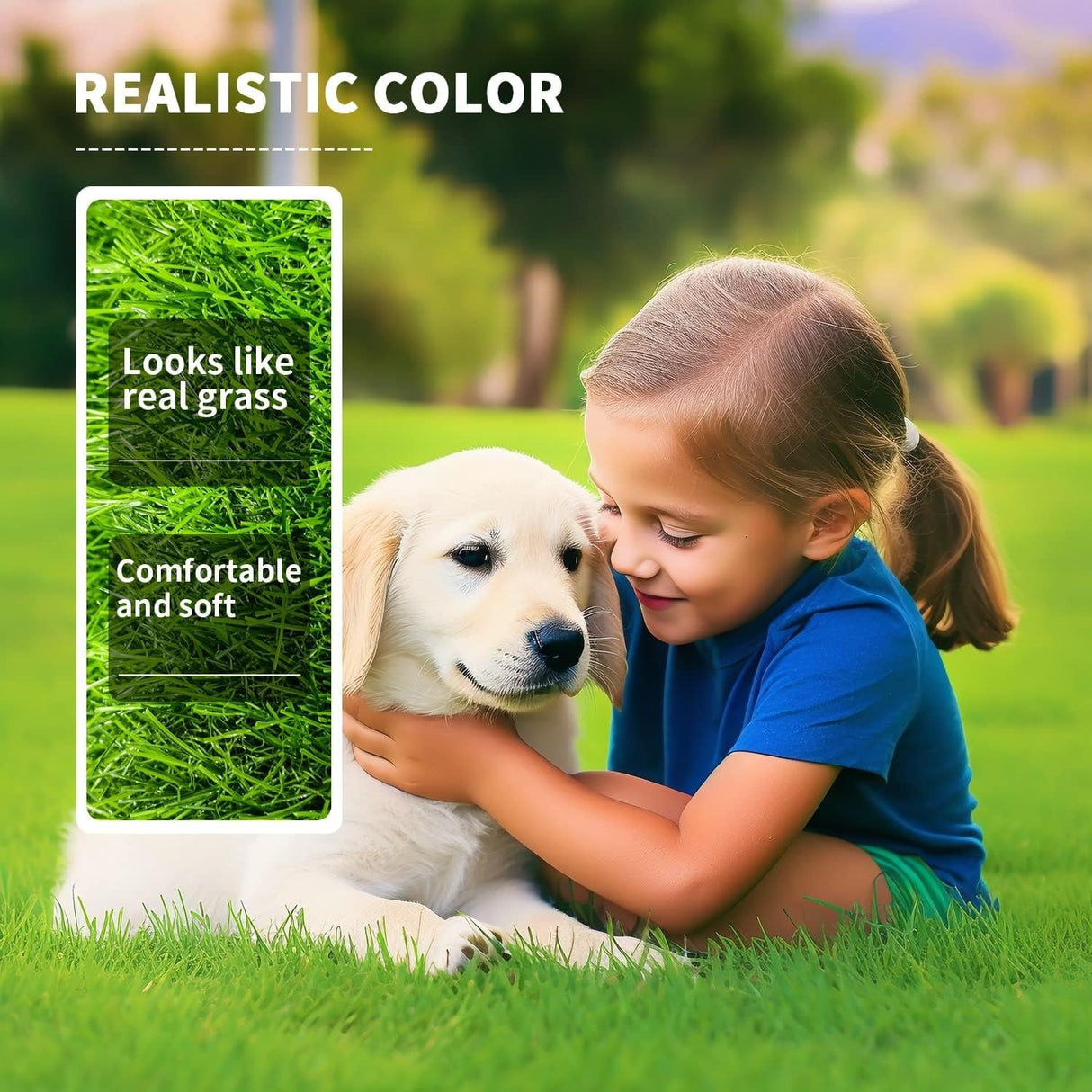 Premium Realistic Artificial Grass Rug Indoor Outdoor, Grass 30mm 2 meter square