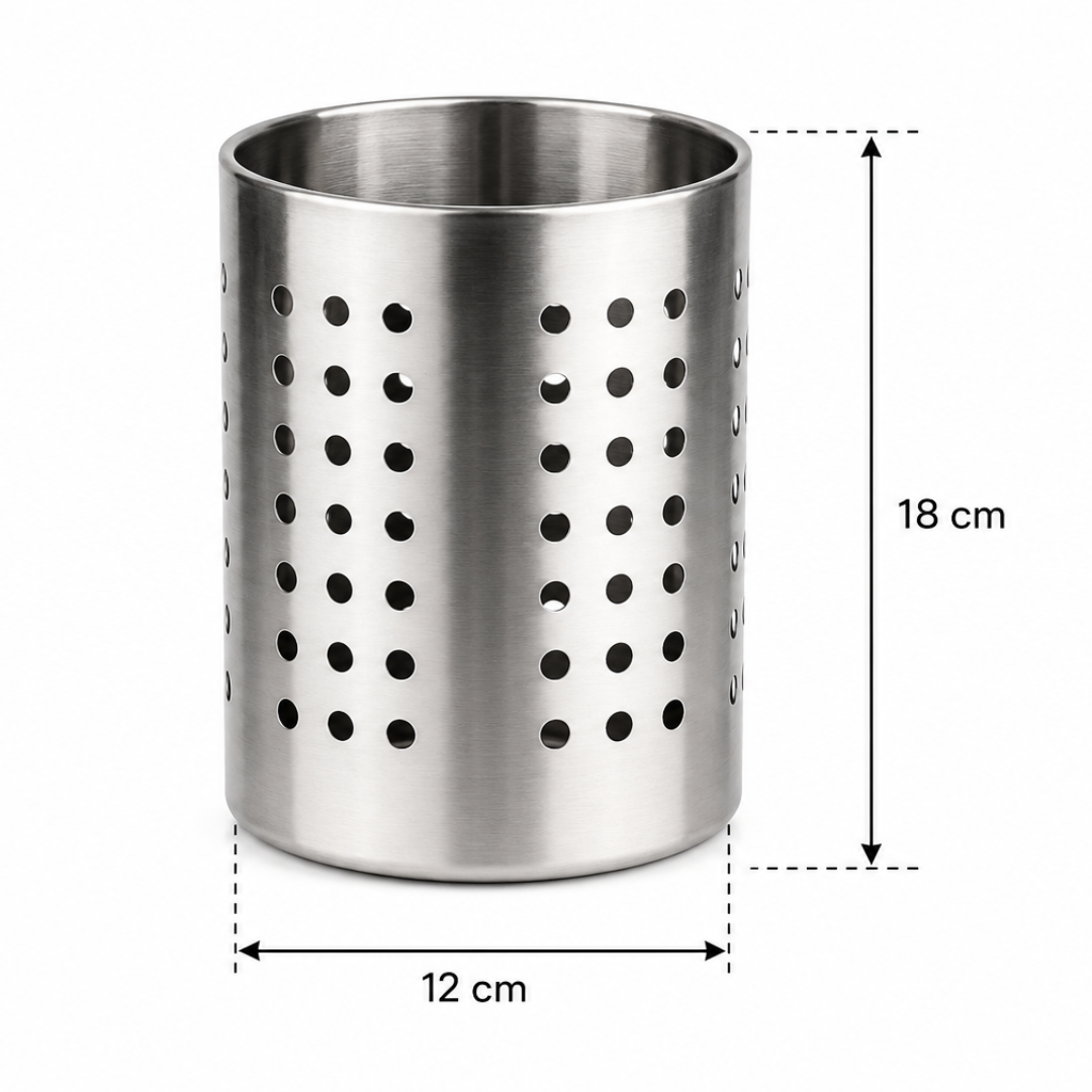 Divine Touch Stainless Steel Cutlery Holder - 12x14cm & 12x18cm