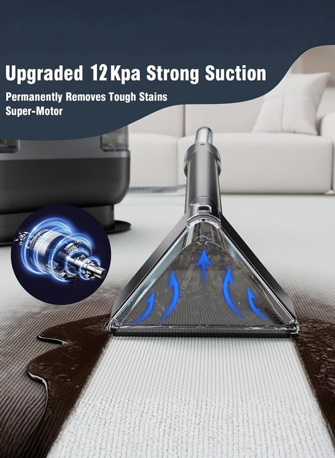 Portable Vacuum Cleaner Machine, 1700W Powerful Motor 4 IN 1 Spot Cleaner Lightweight Multifunctional Machine,1.25L/900ml Double Tank Compact Design for Sofa, Carpet, Car and Pet Pads