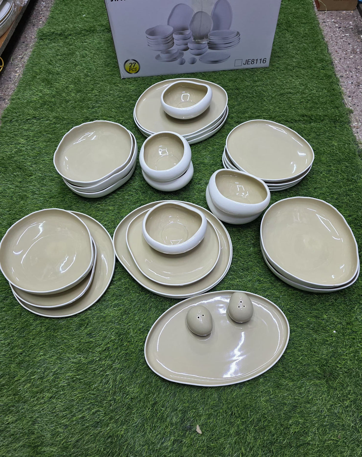 27pcs European Double Glaze Porcelain Dinner Set | Elegant Luxury Tableware in Kenya