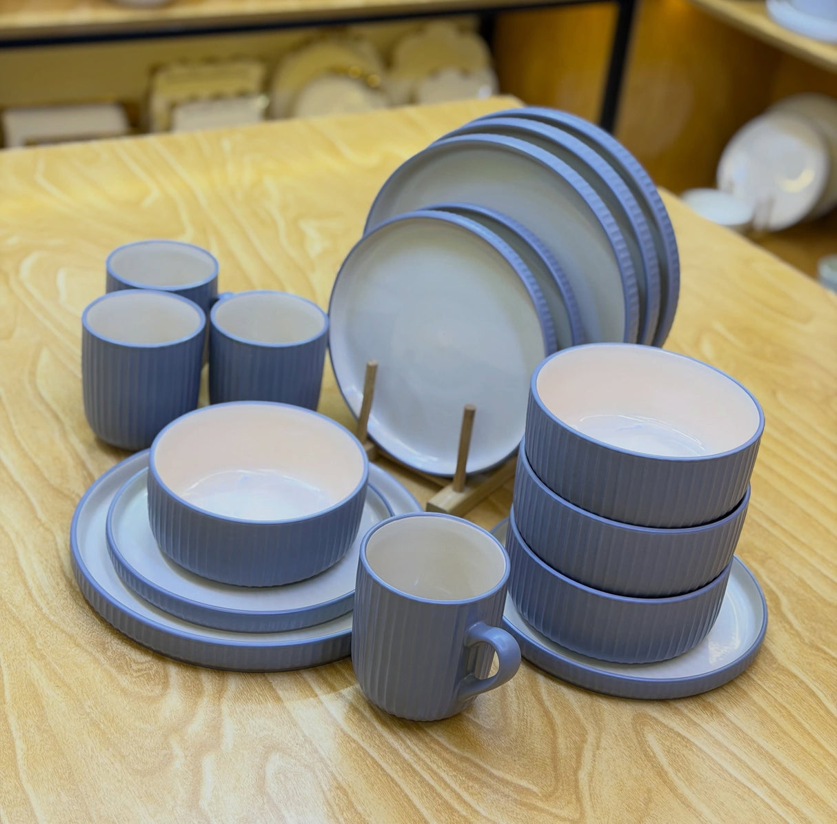 24pc White Double-Glazed Ceramic Dinner Set – Service for 6, Dinner Plates, Side Plates, Soup Bowls & 450ml Mugs Kenya
