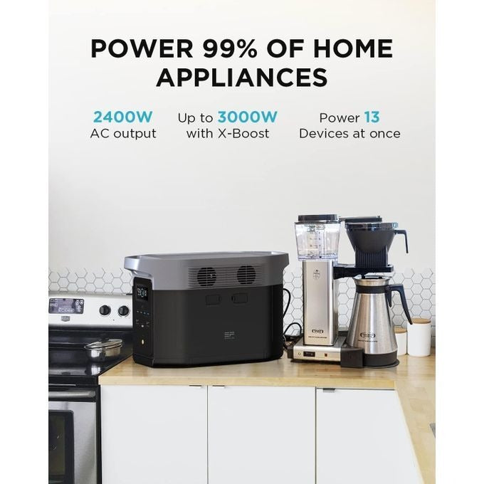 EcoFlow DELTA Max (2000) Portable Solar Generator – 2016Wh LiFePO4 Battery, 2400W AC Output, Expandable Capacity for Home Backup & Outdoor Use