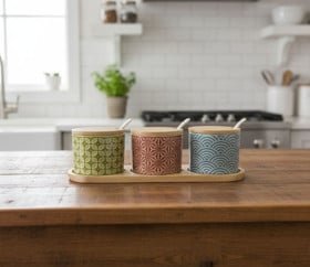 Danny Home Geometric Seasoning Canister Set 10pcs Spice Jars with Stand Kenya