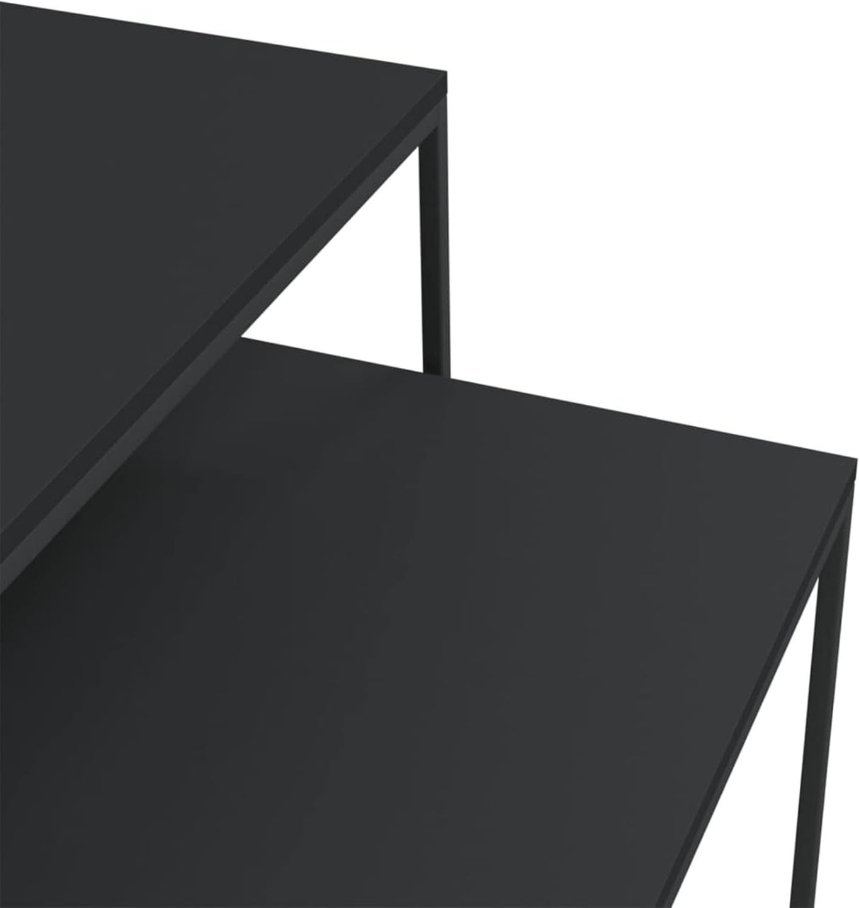 2-Piece Coffee Table & End Table Set – Engineered Wood & Metal